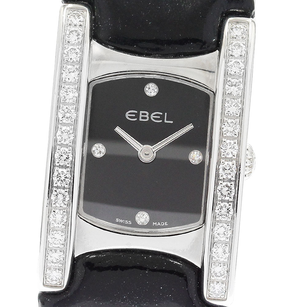 EBEL Beluga E9057A28-10 Diamond Bezel black Dial Quartz Ladies Watch_887232