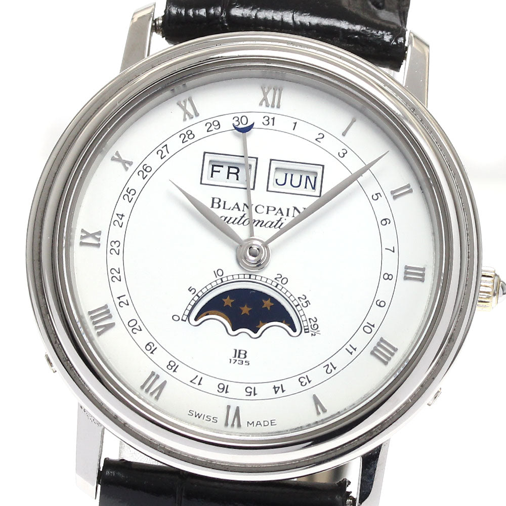 Blancpain Villeret 6595-1127-58 Triple calendar moon phase white Dial Automatic Men's Watch_887273