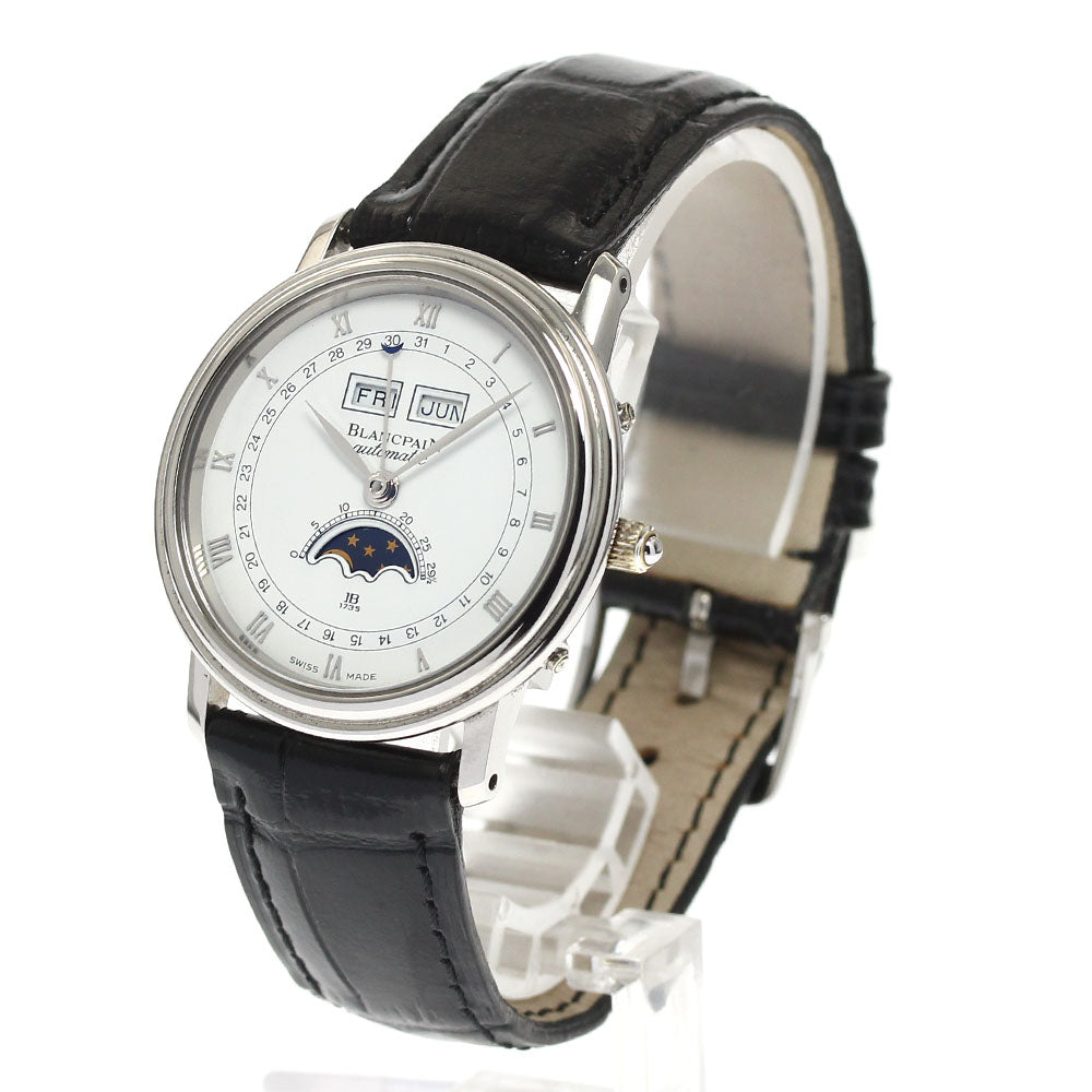 Blancpain Villeret 6595-1127-58 Triple calendar moon phase white Dial Automatic Men's Watch_887273