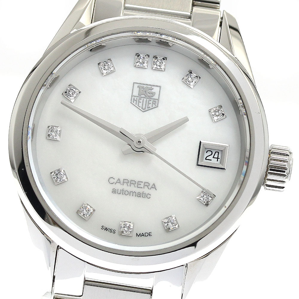 TAG HEUER Carrera Lady Caliber 9 WAR2414.BA0776 Date 12P diamond White shell Dial Automatic Ladies Watch_887286