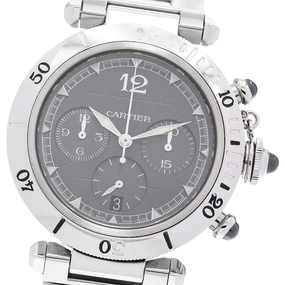 CARTIER Pasha 38 mm W3105155 Chronograph gray Dial Automatic Men's Watch_887310