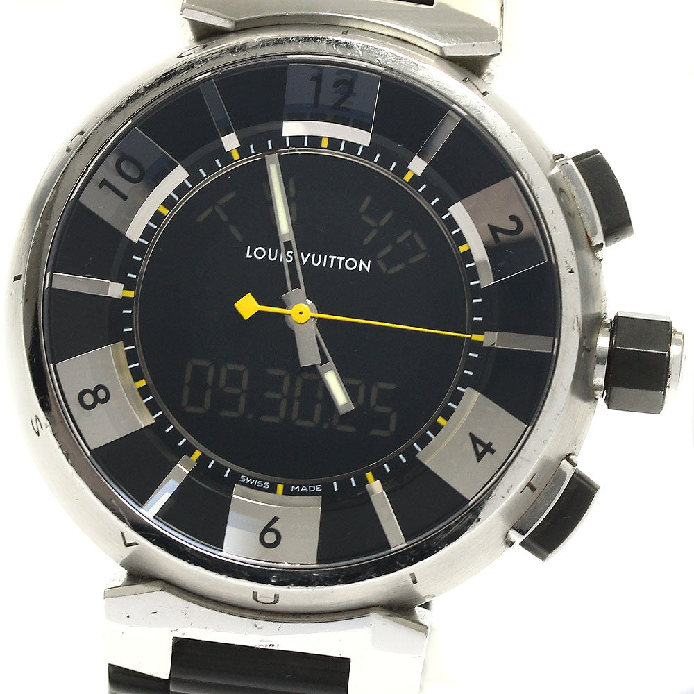 LOUIS VUITTON Tambour in black Q118F Black / Silver Dial Quartz Men's Watch_887316