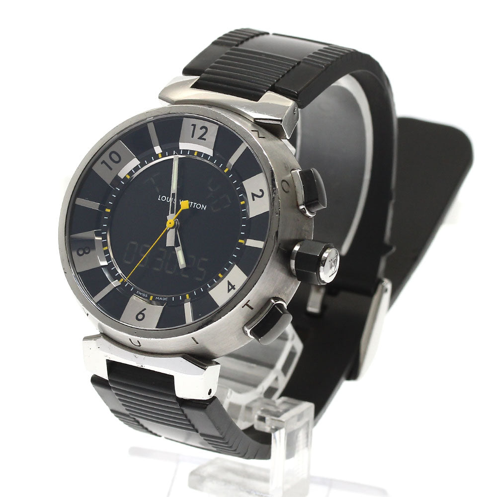 LOUIS VUITTON Tambour in black Q118F Black / Silver Dial Quartz Men's Watch_887316