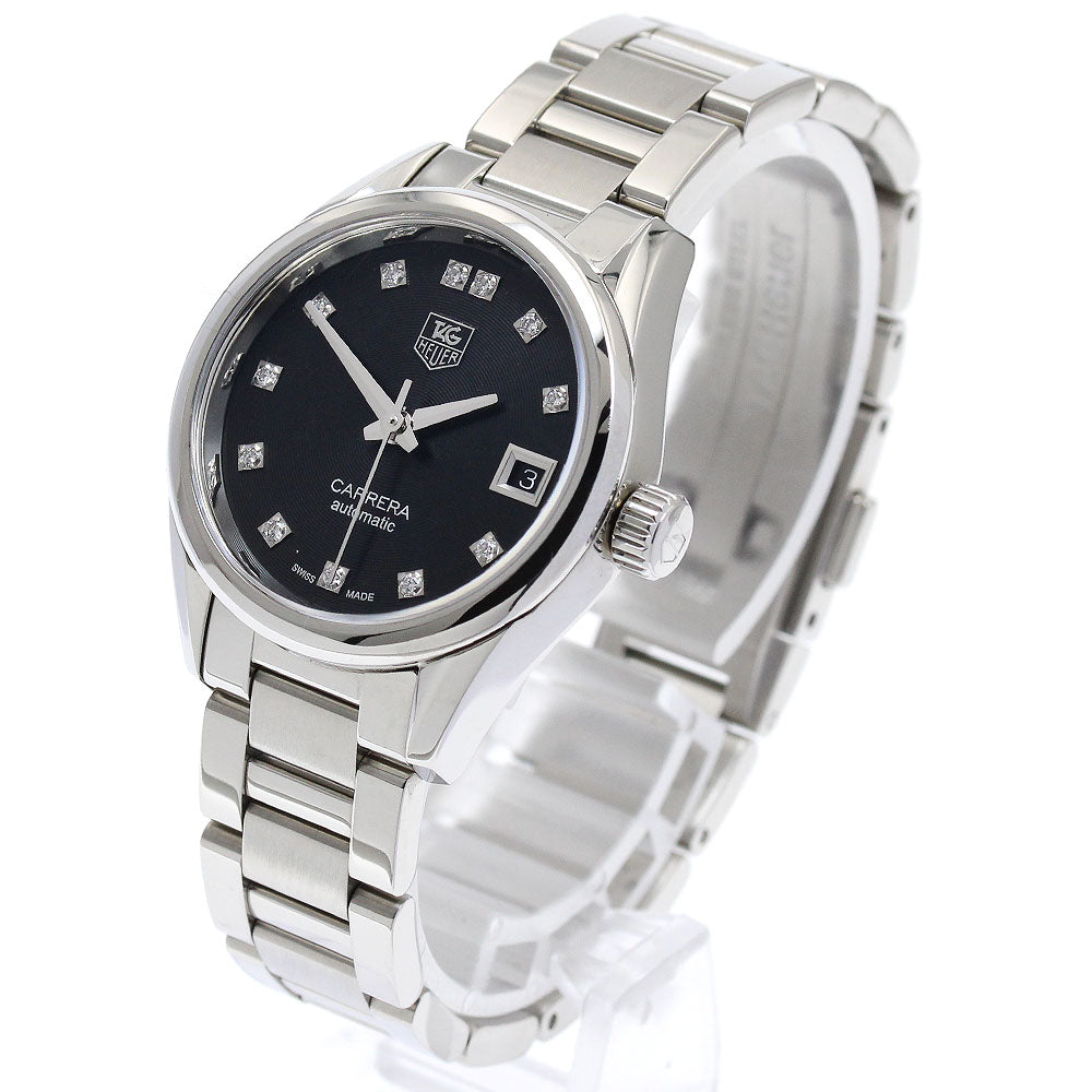 TAG HEUER Carrera WAR2413-0 12P diamond date black Dial Automatic Ladies_887332