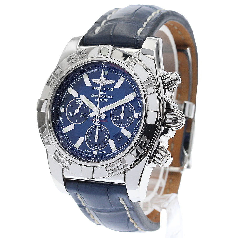 BREITLING Chronomat 44 AB0110 Date Navy Dial Automatic Men's Watch_887345