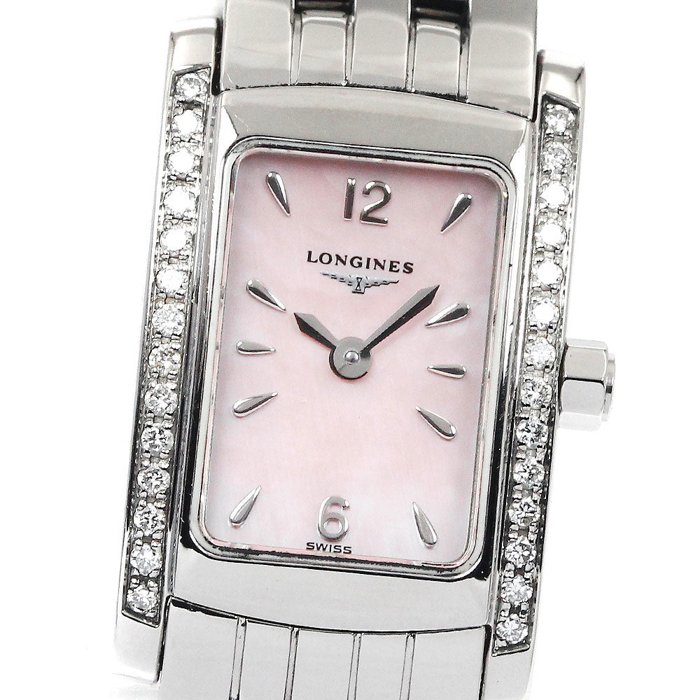 LONGINES Dolce Vita L5.158.0 Side diamond Pink shell Dial Quartz Ladies Watch_887378