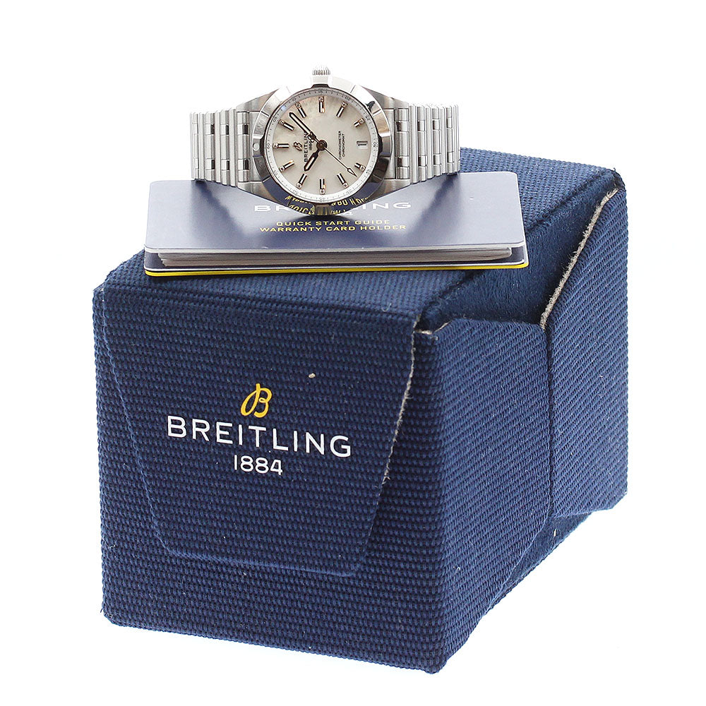 BREITLING Chronomat32 A77310 11P diamond White shell Dial Quartz Ladies Watch_887395