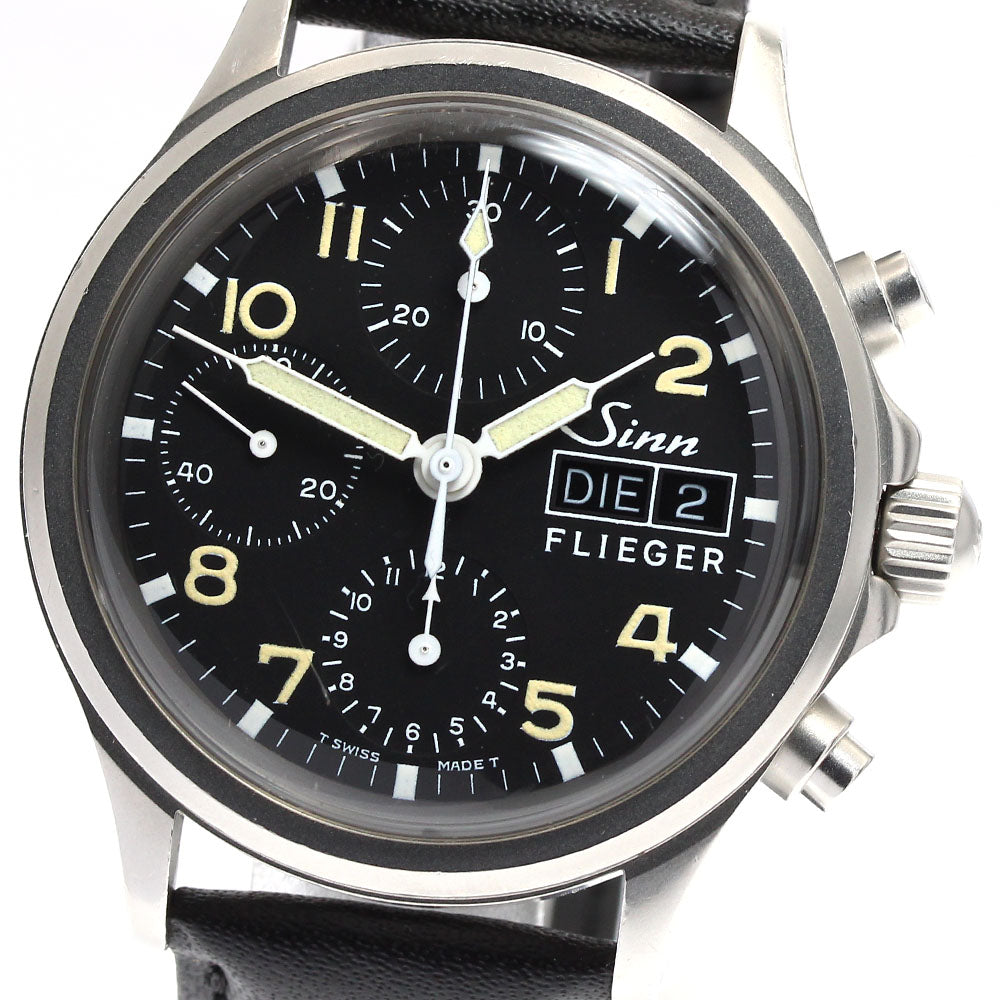 Sinn Freeger 356 Chronograph Day date Black Dial Automatic Men's Watch_887401