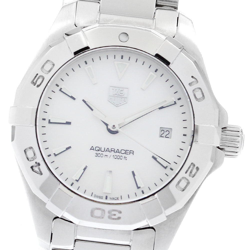 TAG HEUER Aqua racer WAY1412 Date White shell Dial Quartz Ladies Watch_887412
