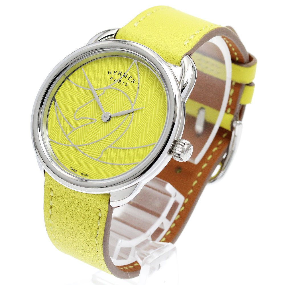 HERMES Arceau Cazac AR5.510a yellow Dial Quartz Boy's Watch_887419