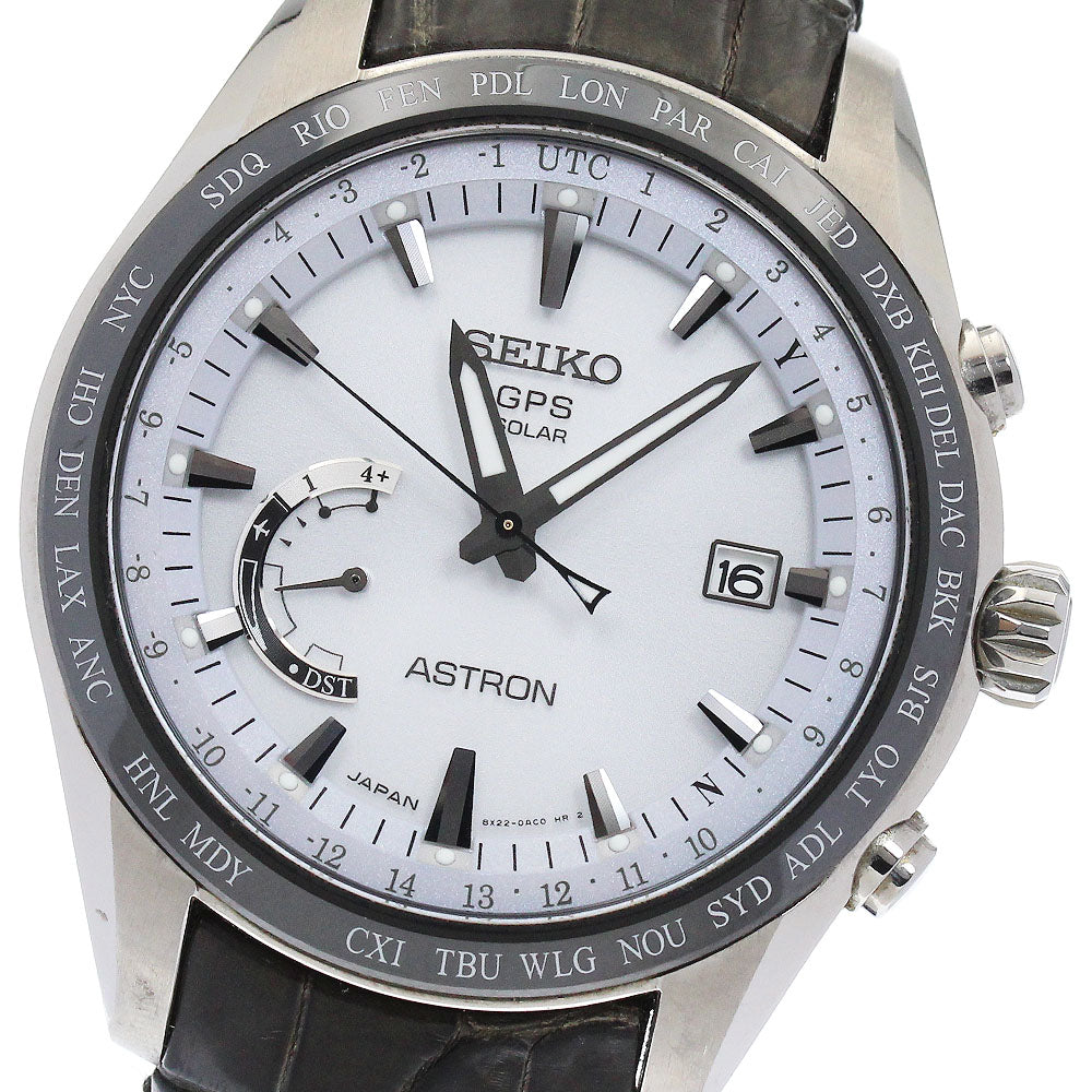 SEIKO Astron SBXB093/8X22-0AG0-2 Date white Dial Solar Powered Radio Men's Watch_887425