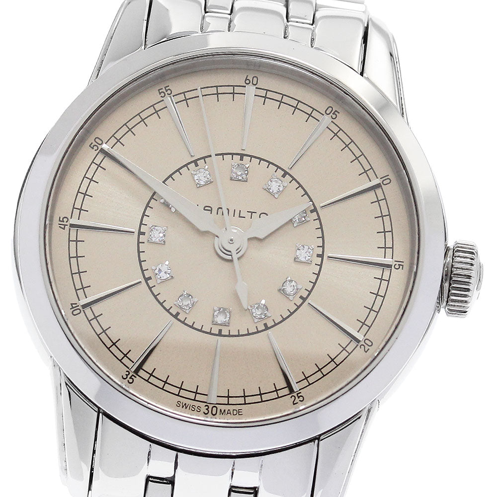 HAMILTON Rail road H403110 12P diamond Silver Dial Quartz Ladies Watch_887431