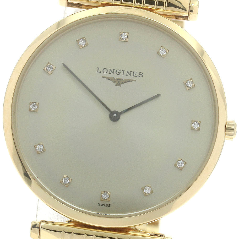 LONGINES Grand classic L4.709.2 12P diamond gold Dial Quartz Men's Watch_887453