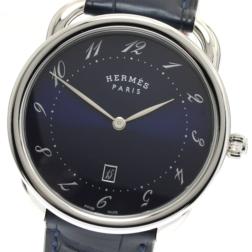 HERMES ArceauGM AR7Q.810 Date Navy Dial Quartz Men's Watch_887479