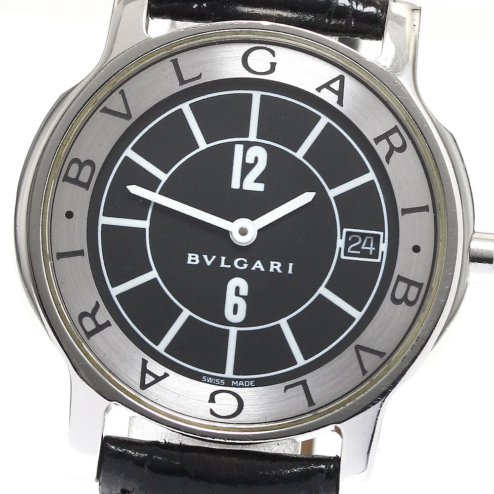 BVLGARI Solo tempo ST35S Date Black / Silver Dial Quartz Men's Watch_887555