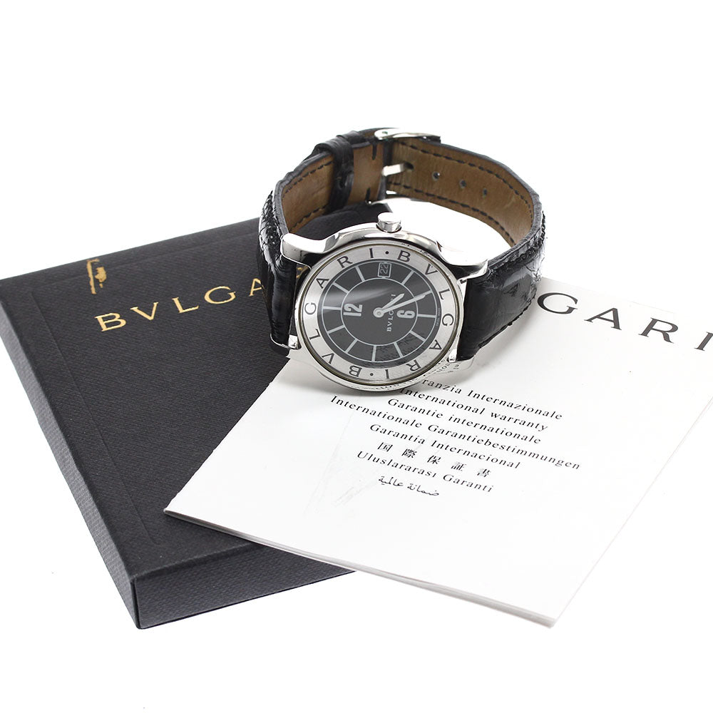 BVLGARI Solo tempo ST35S Date Black / Silver Dial Quartz Men's Watch_887555