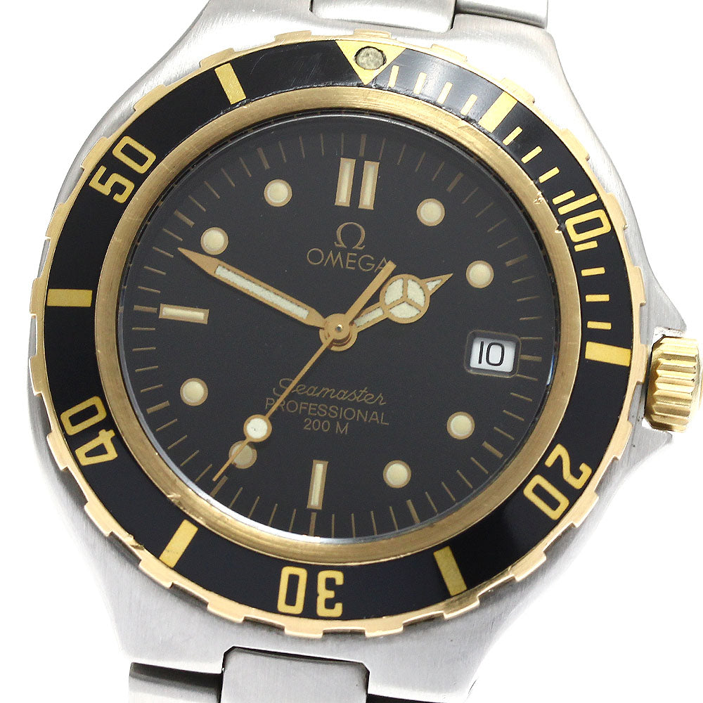 OMEGA Seamaster200 YG bezel black Dial Quartz Men's Watch_887881