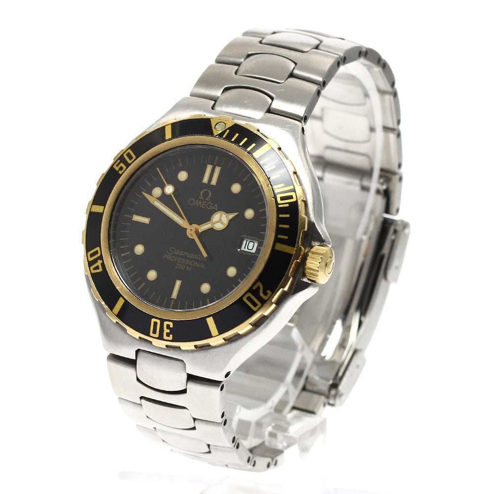 OMEGA Seamaster200 YG bezel black Dial Quartz Men's Watch_887881