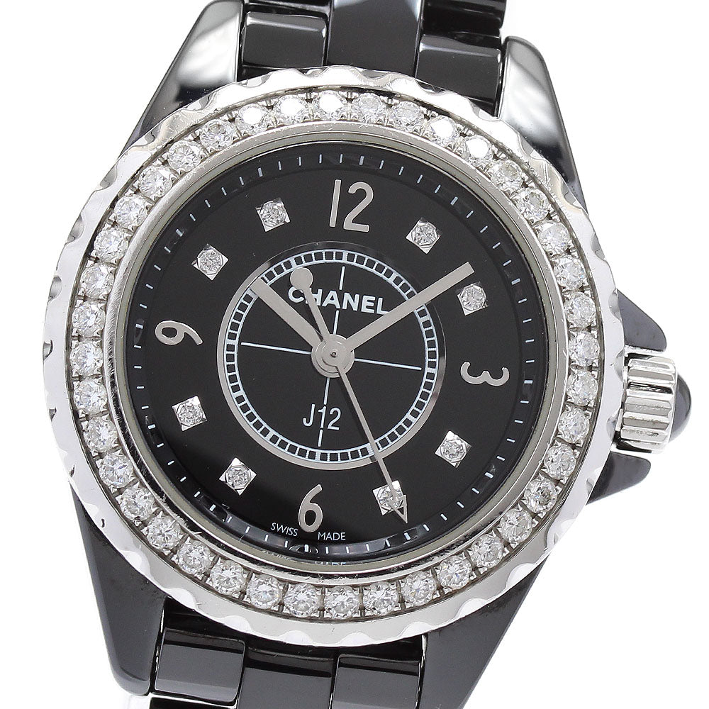 CHANEL J12 H2571 Diamond bezel 8P black Dial Quartz Ladies Watch_887904