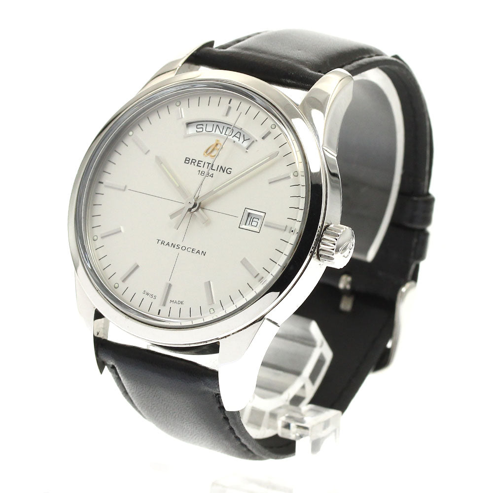 BREITLING Transocean A45310 Day date Silver Dial Automatic Men's Watch_887963