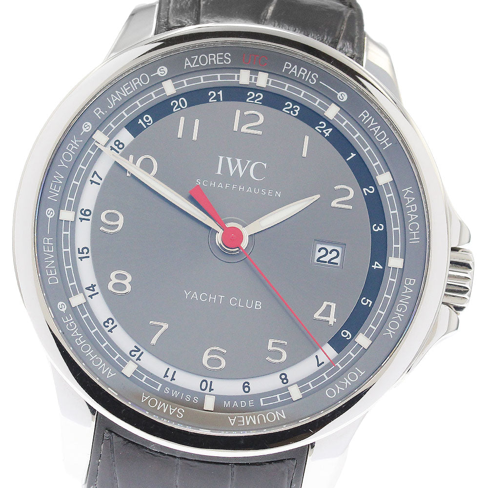 IWC SCHAFFHAUSEN Portugese Yacht Club IW326602 Date World Time gray Dial Automatic Men's Watch_888114