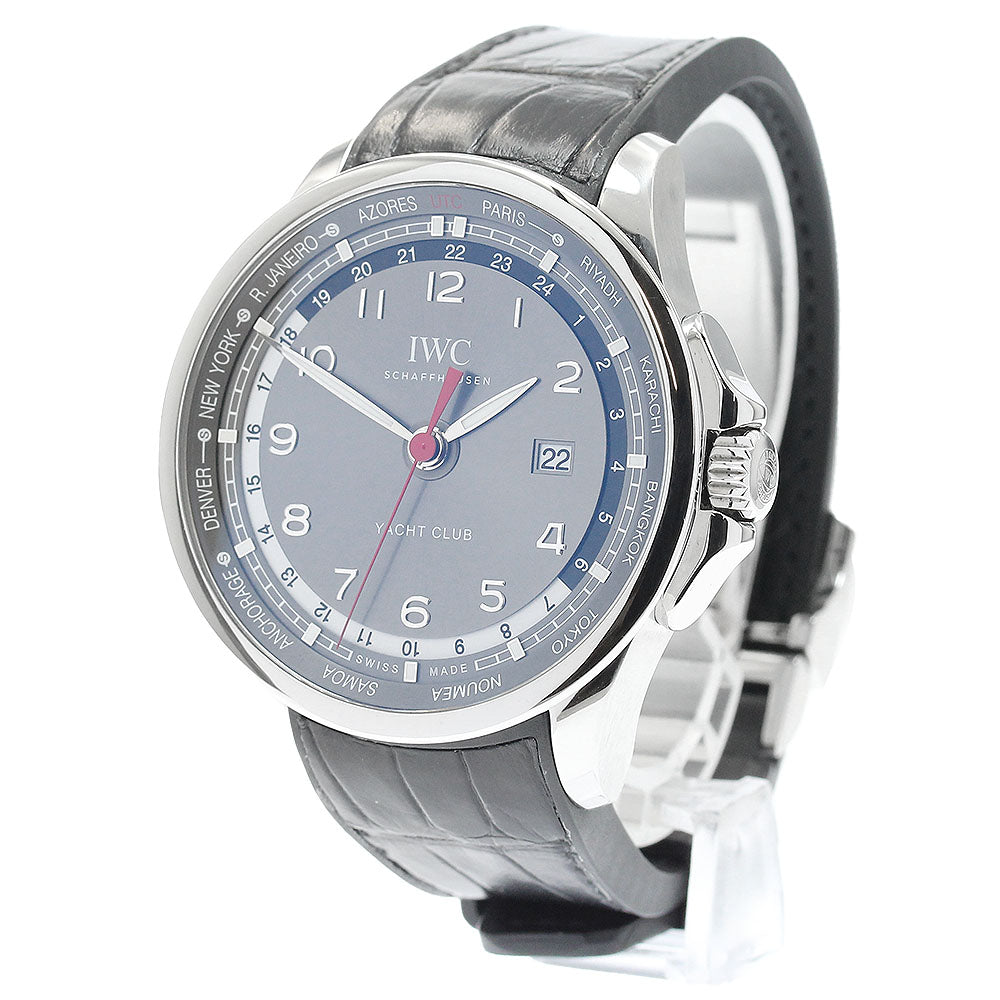 IWC SCHAFFHAUSEN Portugese Yacht Club IW326602 Date World Time gray Dial Automatic Men's Watch_888114