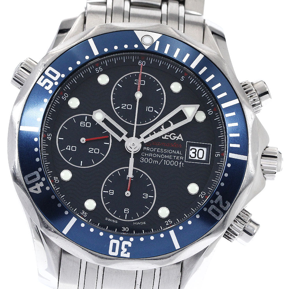 OMEGA Seamaster300 2225.80 Date Chronograph Navy Dial Automatic Men's_888137