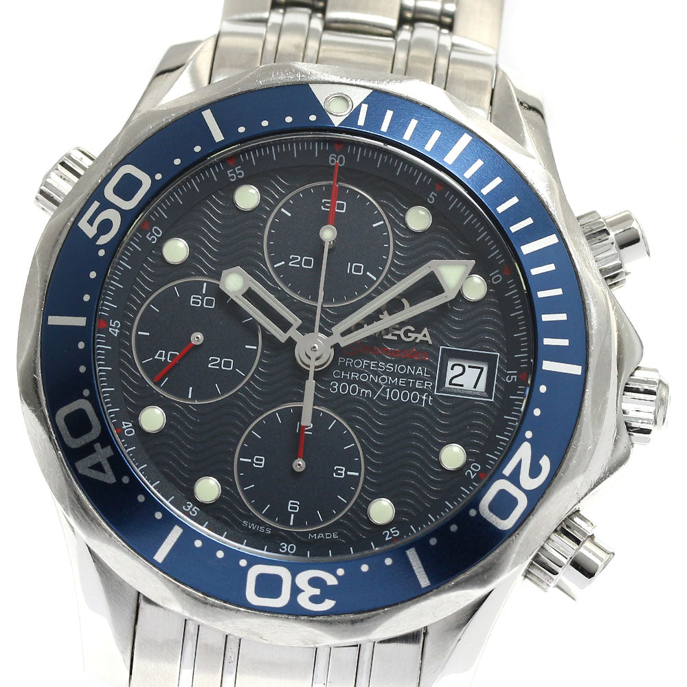OMEGA Seamaster300 2225.80 Date Chronograph Navy Dial Automatic Men's_888139