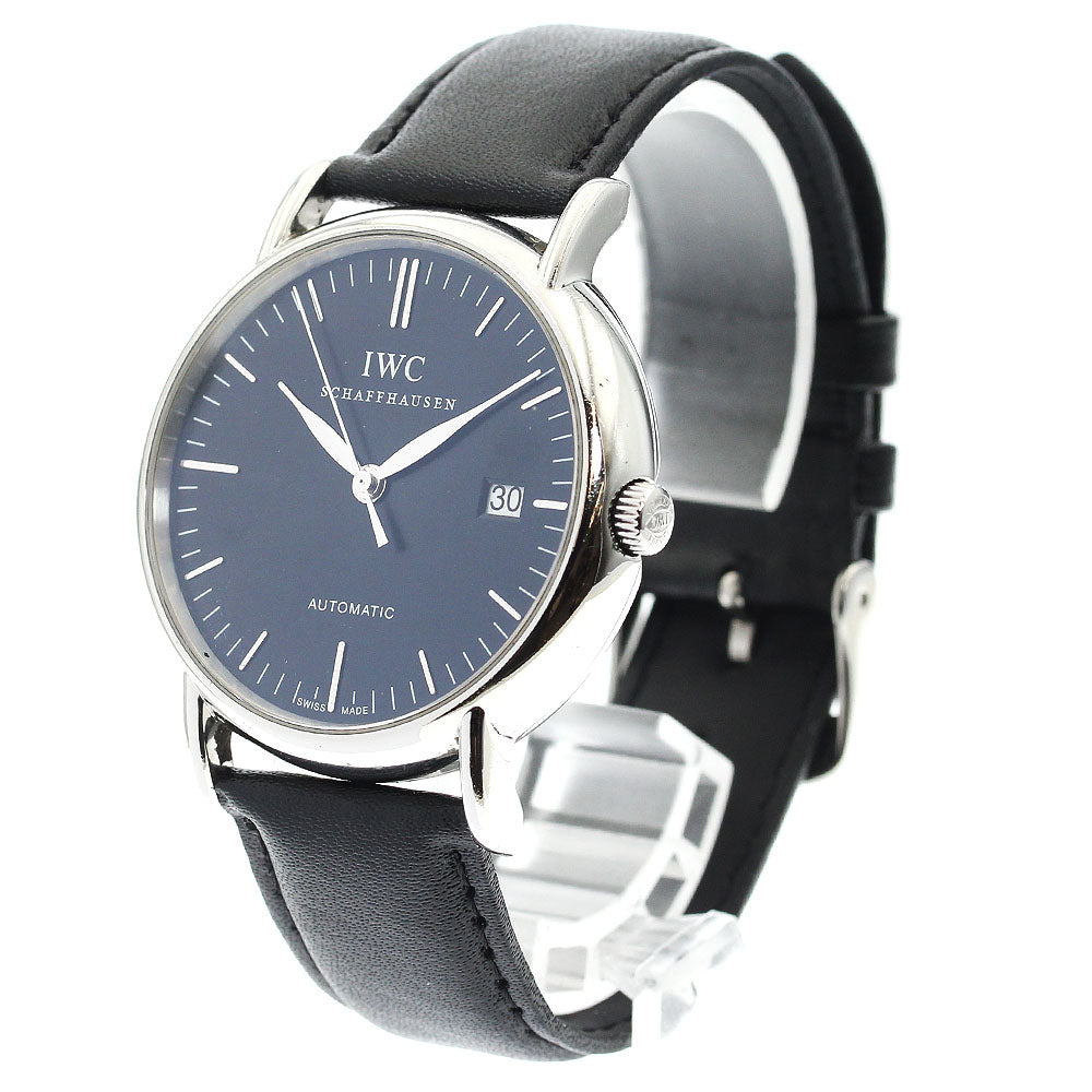 IWC SCHAFFHAUSEN Portofino IW356308 Date Black Dial Automatic Men's Watch_888226