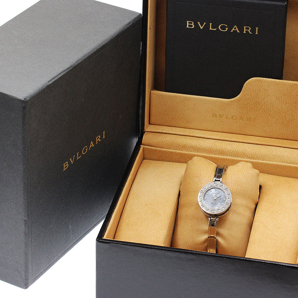 BVLGARI B-zero1 BZ22S 12P Diamond Bangle, Medium Size Blue shell Dial Quartz Ladies Watch_888273