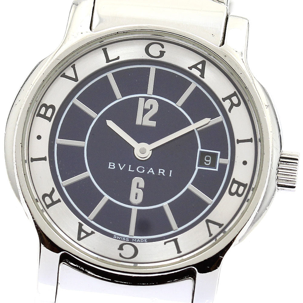 BVLGARI Solo tempo ST29S Date Navy / Silver Dial Quartz Ladies Watch_888276