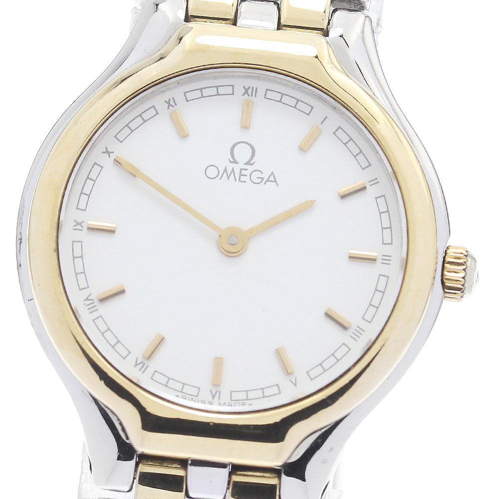 OMEGA De Ville 795.0901 YG bezel Silver Dial Quartz Ladies Watch_888277
