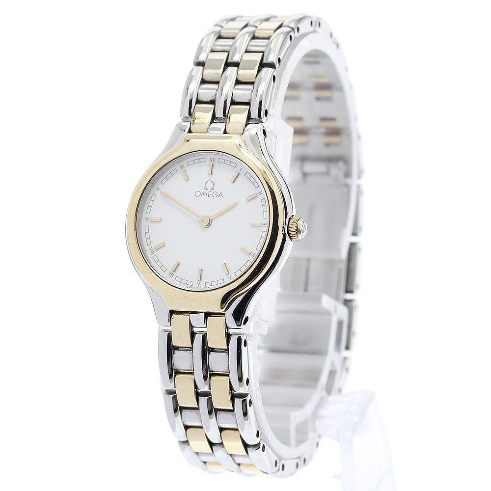 OMEGA De Ville 795.0901 YG bezel Silver Dial Quartz Ladies Watch_888277