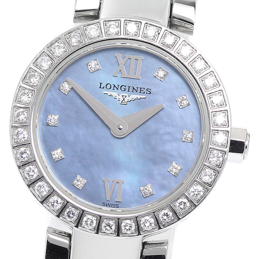 LONGINES Dolcevita L5.174.0 Diamond bezel 10P diamond Blue shell Dial Quartz Ladies Watch_888302
