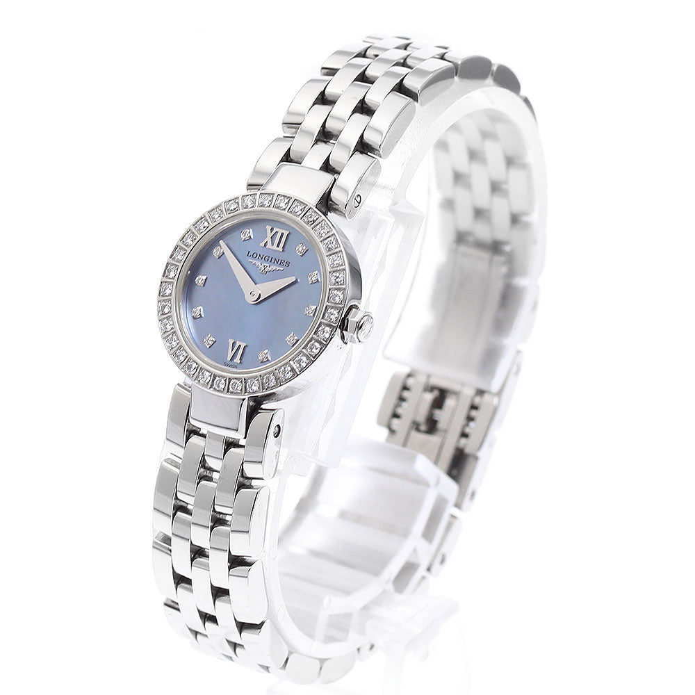 LONGINES Dolcevita L5.174.0 Diamond bezel 10P diamond Blue shell Dial Quartz Ladies Watch_888302