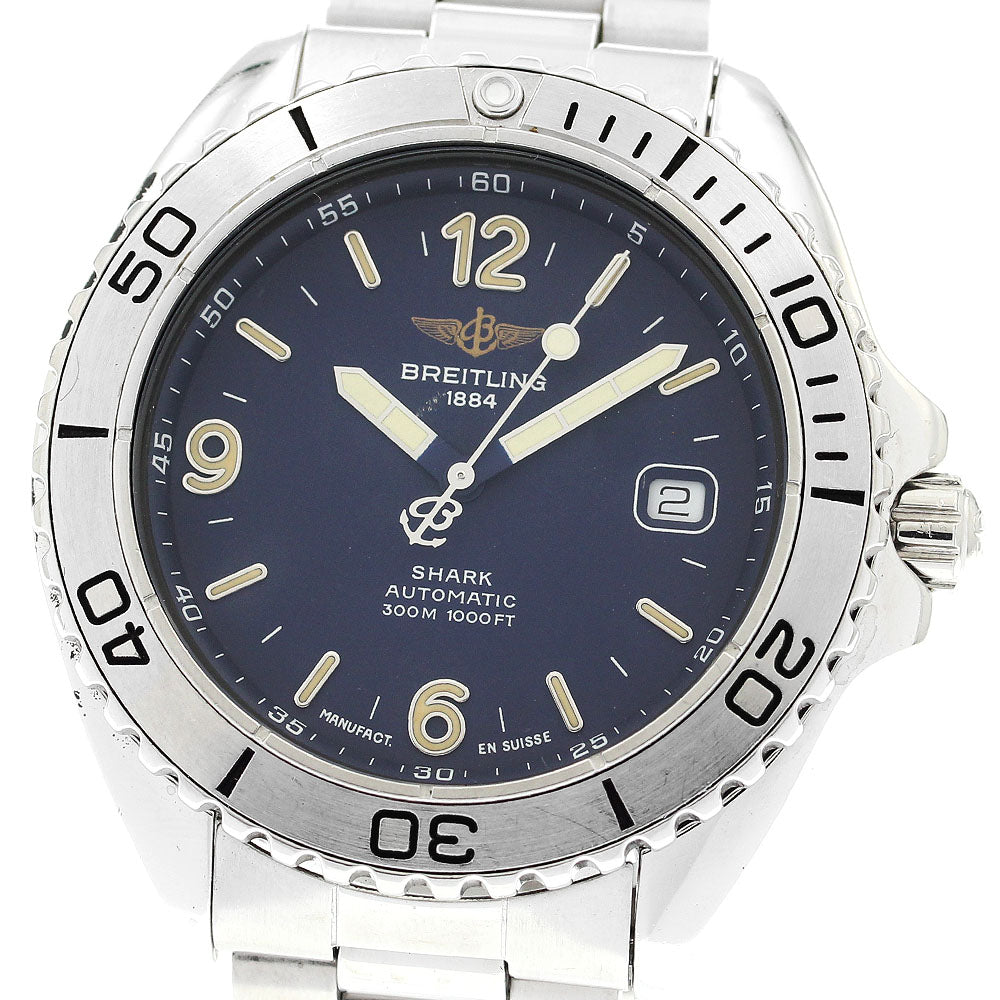 BREITLING Shark A17605 Date Navy Dial Automatic Men's Watch_888319