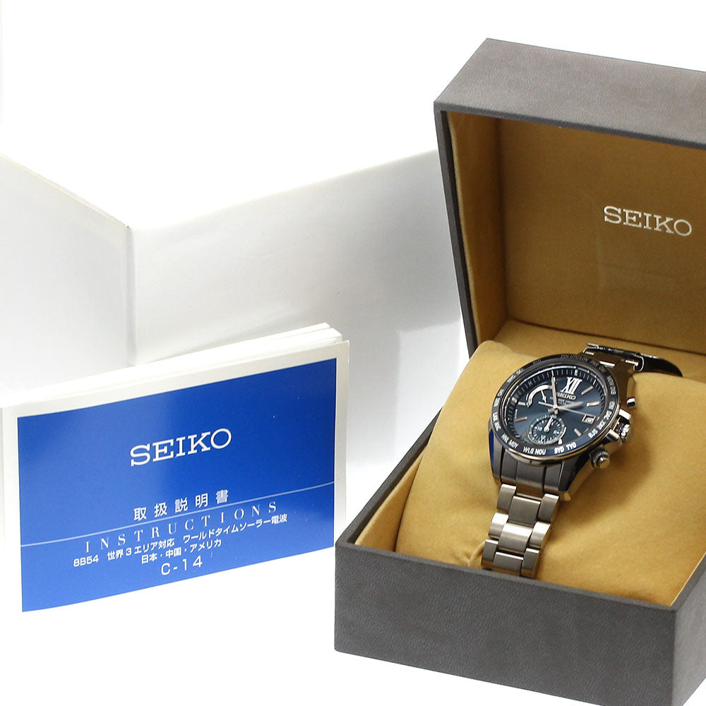 SEIKO Brights SAGA099/8B54-0AG0 Date black Dial Solar Powered Radio Men's_888323