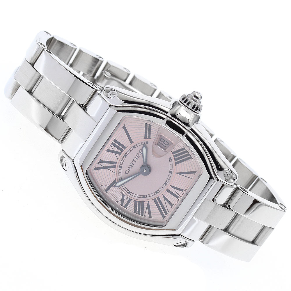 CARTIER Roadster SM W62017V3 Date pink Dial Quartz Ladies Watch_888325