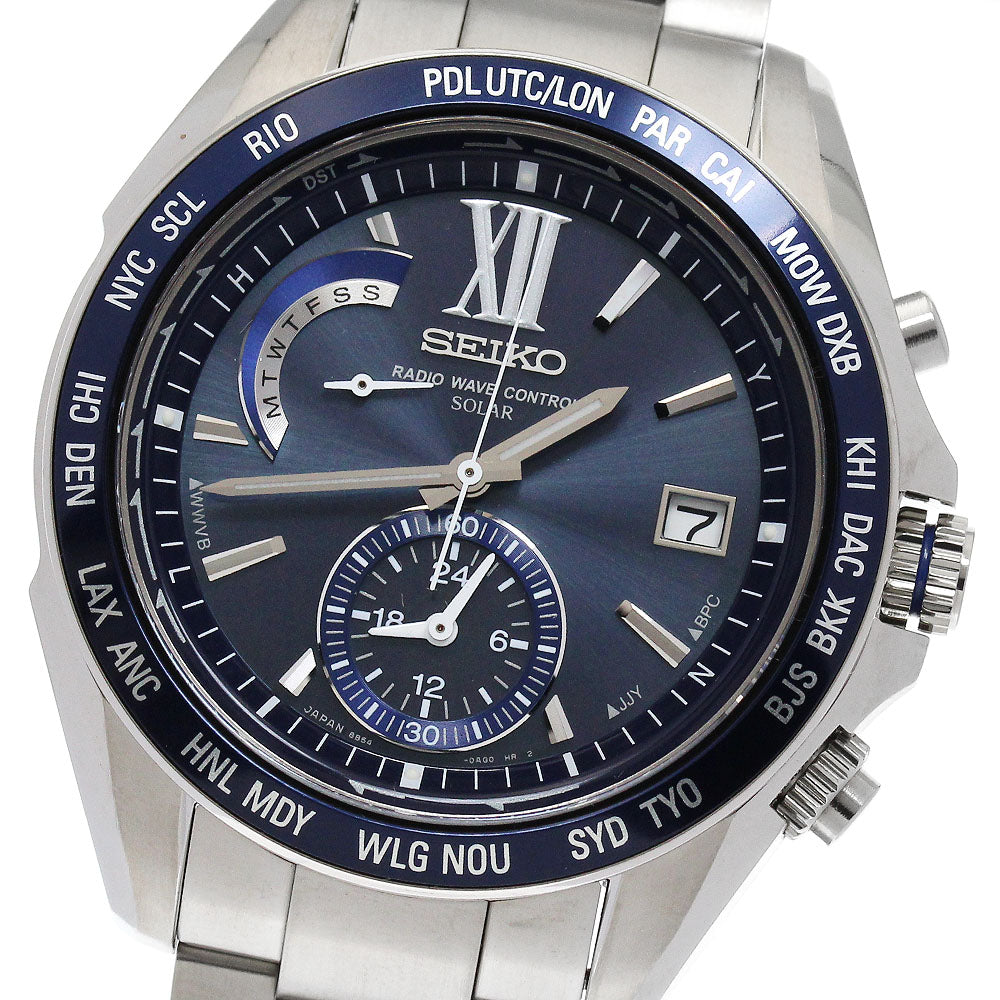 SEIKO Brights SAGA095/8B54-0AG0 Day date Solar Powered Radio Men's_888326