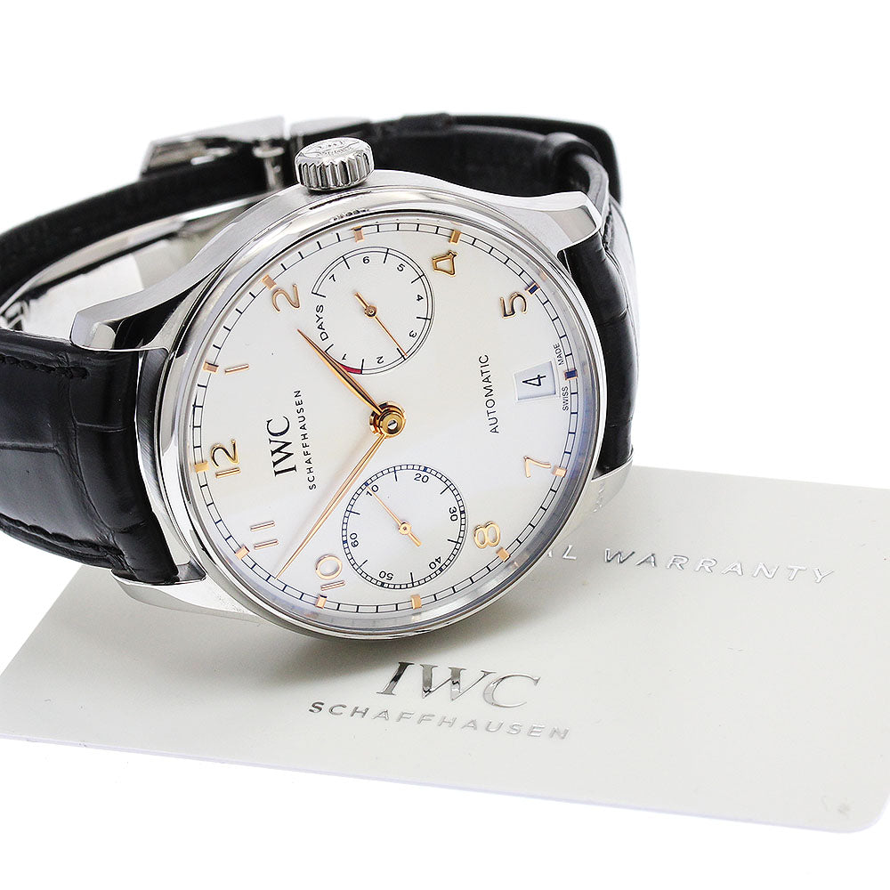 IWC SCHAFFHAUSEN Portugieser 7 Days Automatic IW500704 Date Silver Dial Automatic Men's Watch_888341