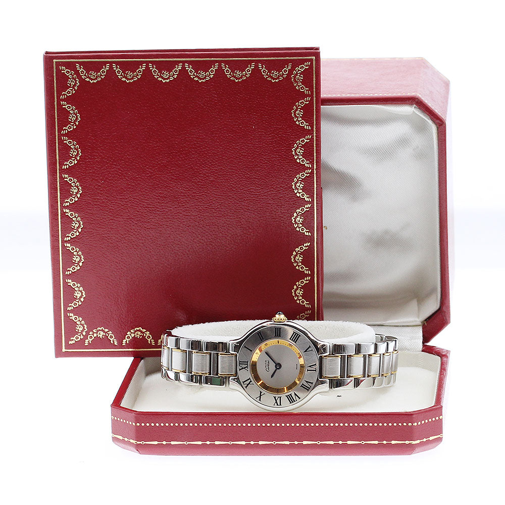 CARTIER Must21 W10075R6 Silver Dial Quartz Ladies Watch_888351