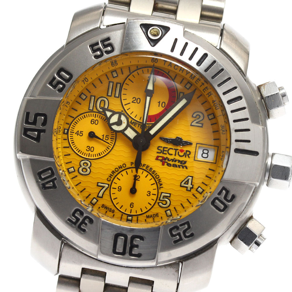 SECTOR Diving Team 1000 S-1081 Chronograph yellow Dial Automatic Men's Watch_888369