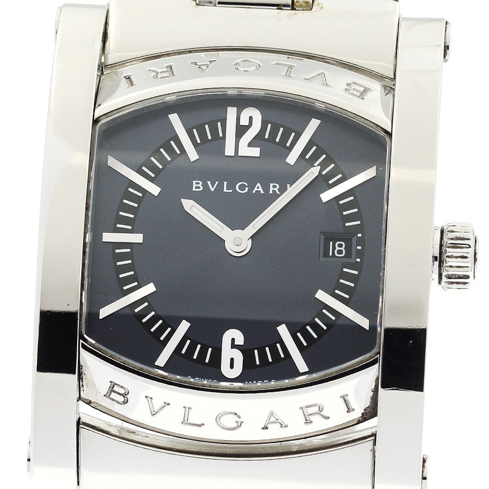 BVLGARI Assioma AA39S Date Dark gray Dial Quartz Boy's Watch_888371