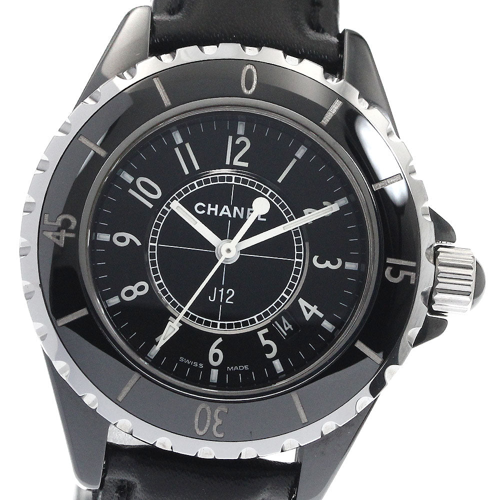 CHANEL J12 H0680 Black ceramic date black Dial Quartz Ladies Watch_888281