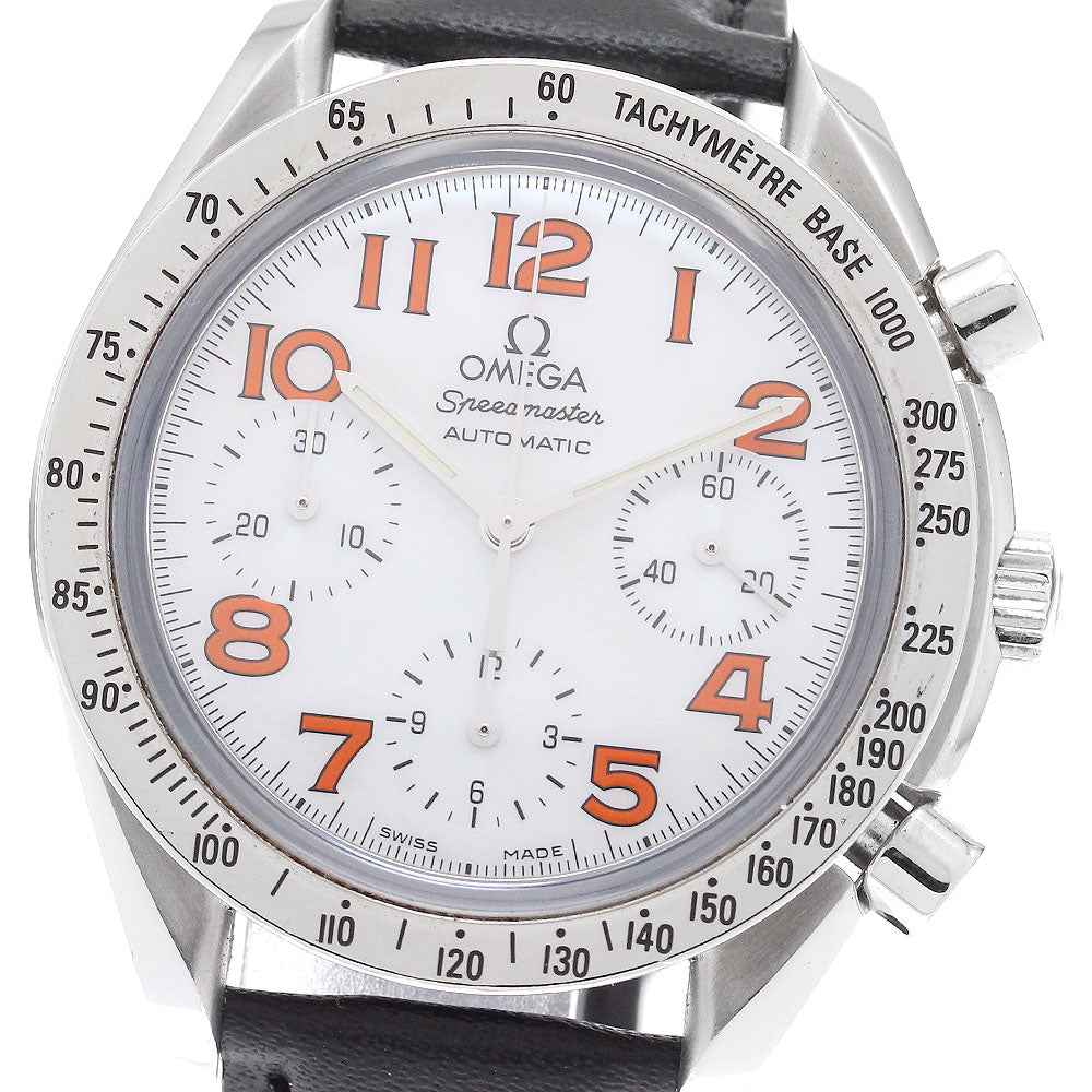OMEGA Speed master reduced 3834.78.38 Chronograph White shell Dial Automatic Boy's Watch_888393