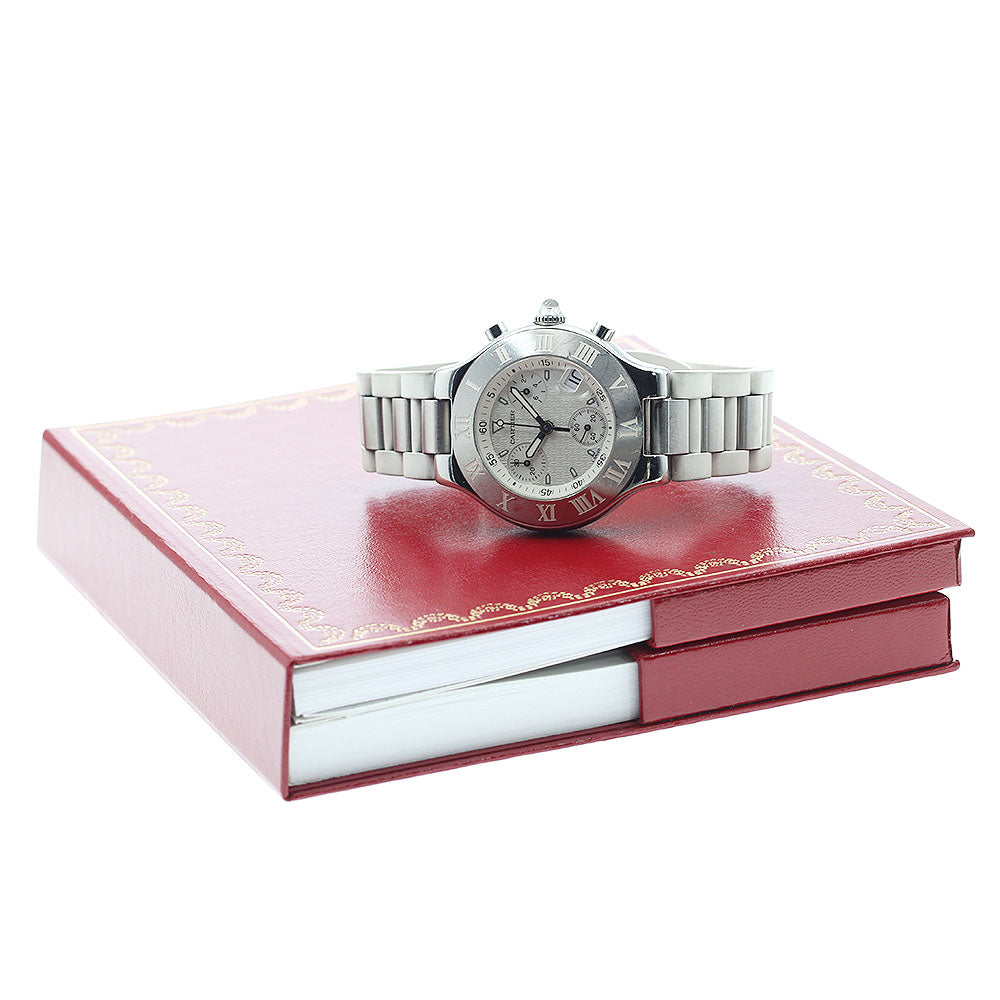 CARTIER CHRONOSCAPH W10184U2 Date Silver Dial Quartz Men's Watch_888419