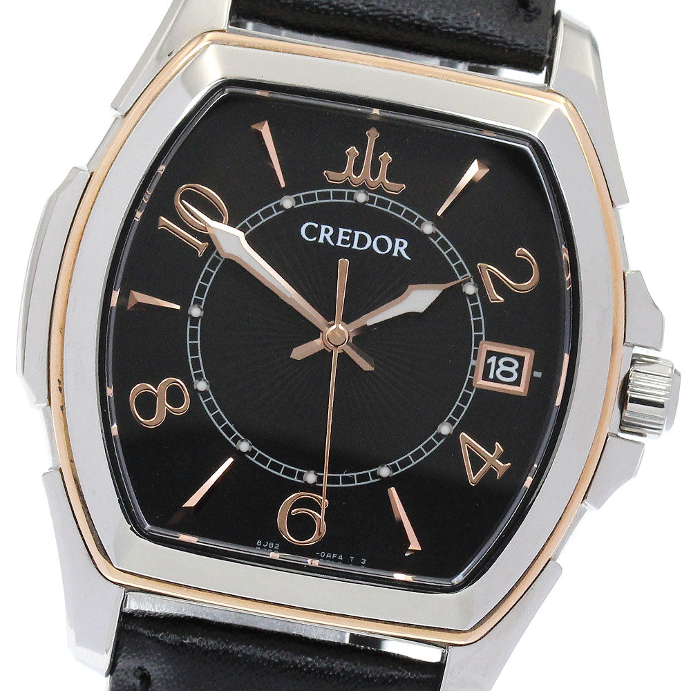 SEIKO CREDOR 8J82-0AE0/GCAX970 Date black Dial Quartz Men's Watch_888424