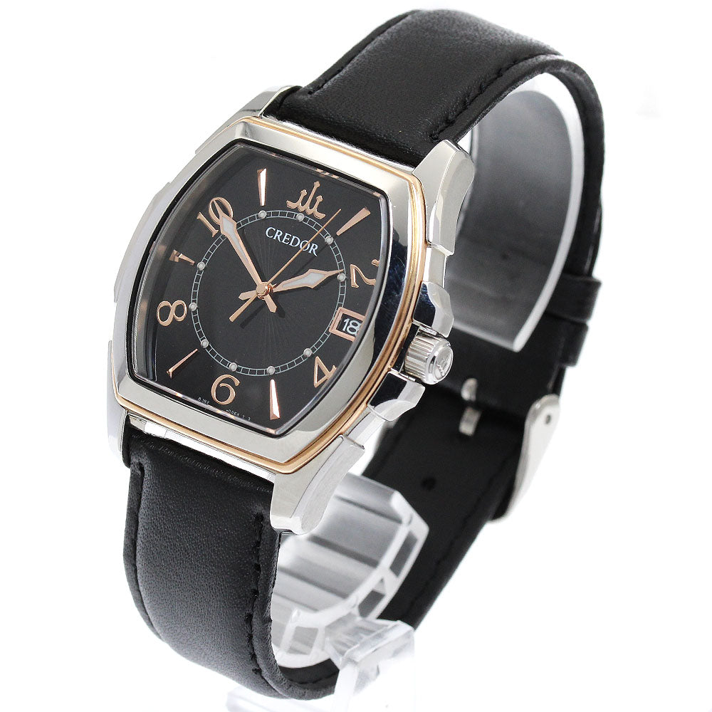 SEIKO CREDOR 8J82-0AE0/GCAX970 Date black Dial Quartz Men's Watch_888424