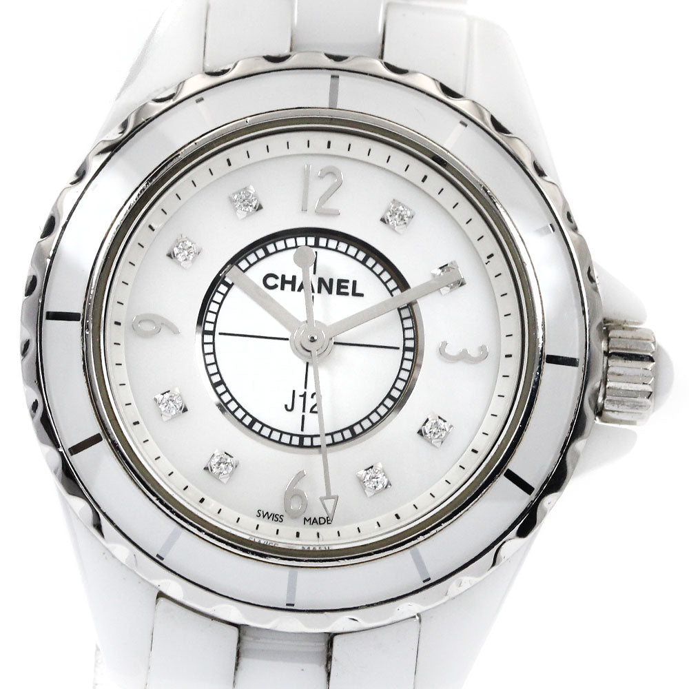 CHANEL J12 H2570 White ceramic 8P diamond White shell Dial Quartz Ladies Watch_888584