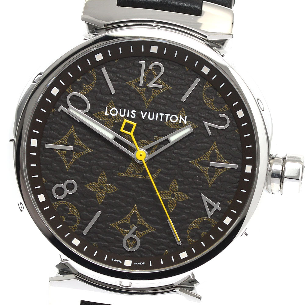 LOUIS VUITTON Tambour QA072Z Monogram Brown Dial Quartz Men's Watch_888586